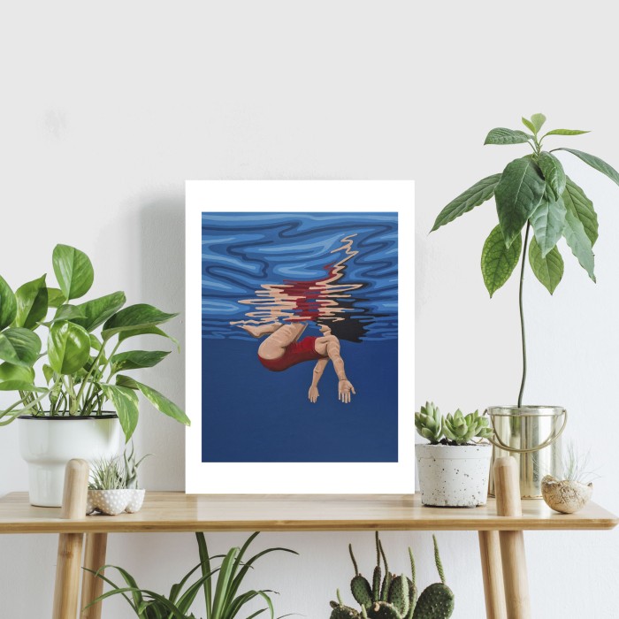 woman in water poster blue print red.jpg