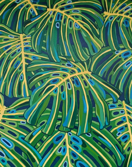 MONSTERA o2, 100x100 cm, acrylic on canvas